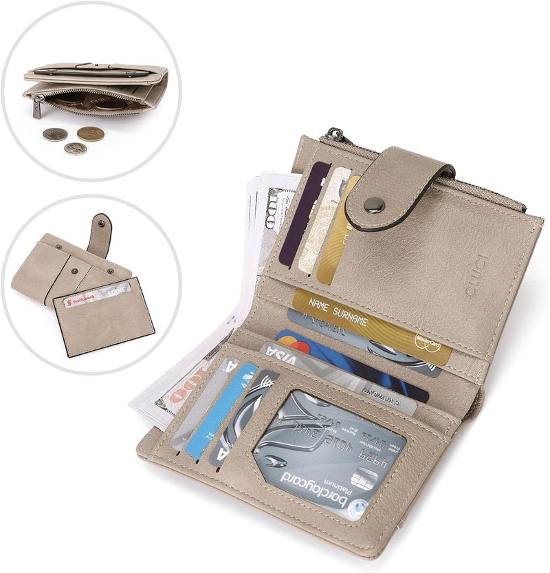 CLUCI Small Wallet for Women Leather Slim Womens Wallet Bifold Multi Card Holder Organizer Designer with Removable ID Window - Image 4